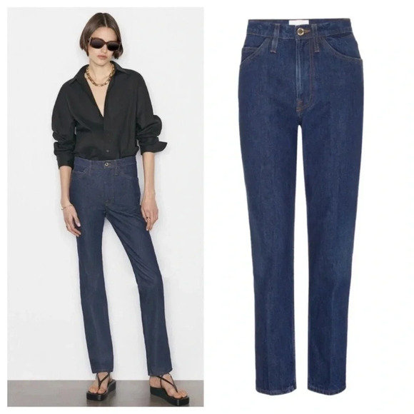 Frame Denim Denim - Frame Denim Le Italien True Straight in Rinse Rigid Denim